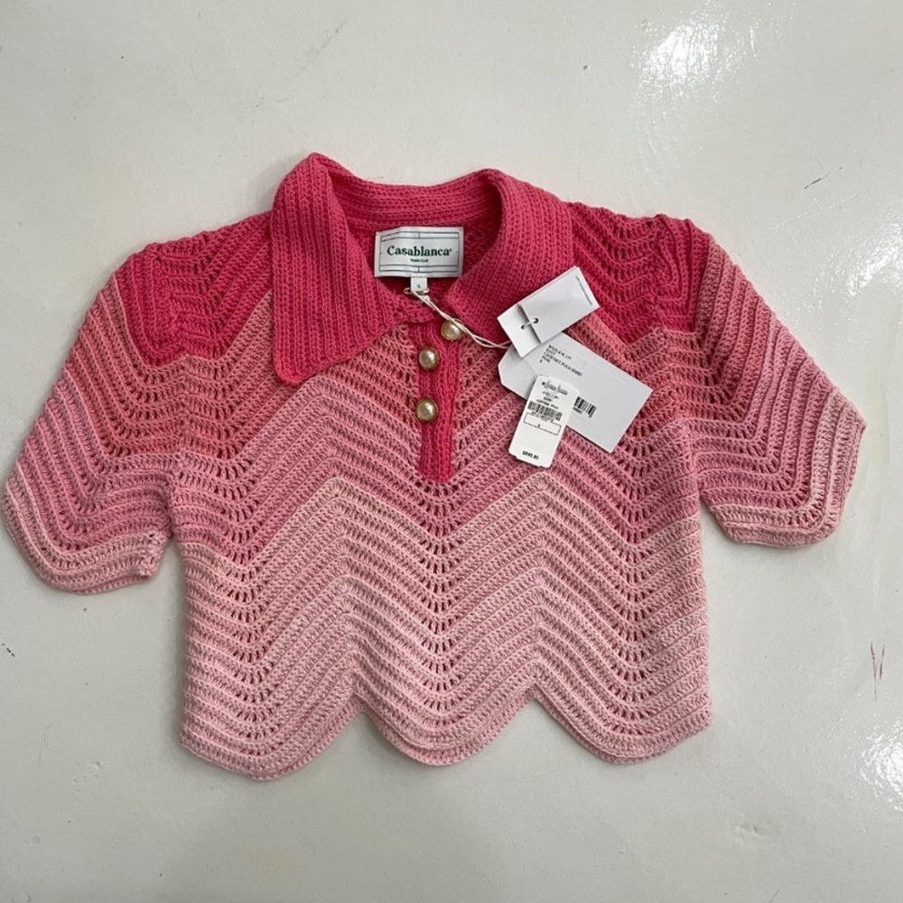 Casablanca pink crochet top